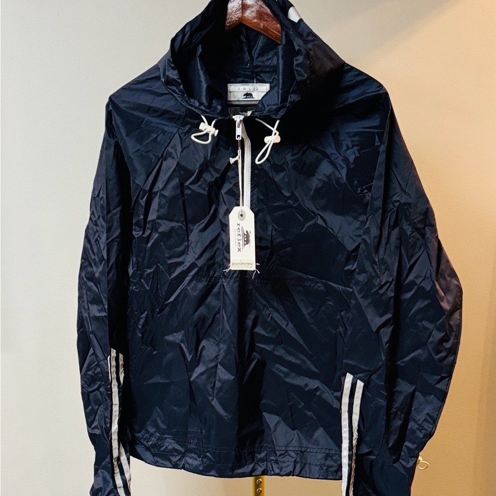 Reflex Dark Blue Windbreaker with White Accents